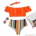SweatyRocks Women's Bathing Suits Ruffle Off The Shoulder Bikini Set High Waisted Swimsuits Multi B07P8SMYGL